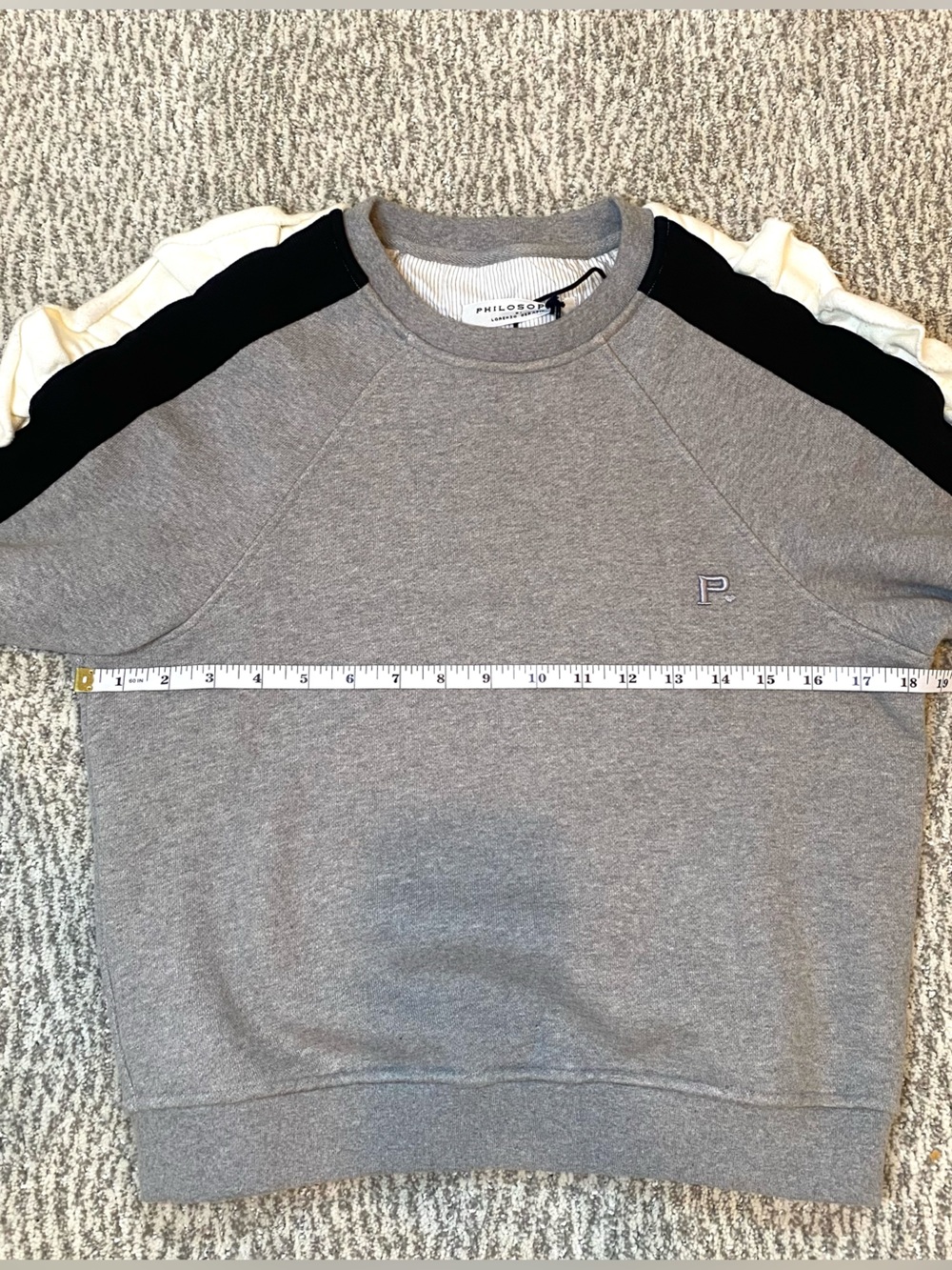 Philosophy di Lorenzo Serafini Gray Designer Ruffle Sleeve Sweatshirt NWT XS - Picture 7 of 10